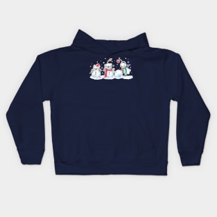 Moogle Winter Fun - Final Fantasy Cute Holiday Snowman Design Kids Hoodie